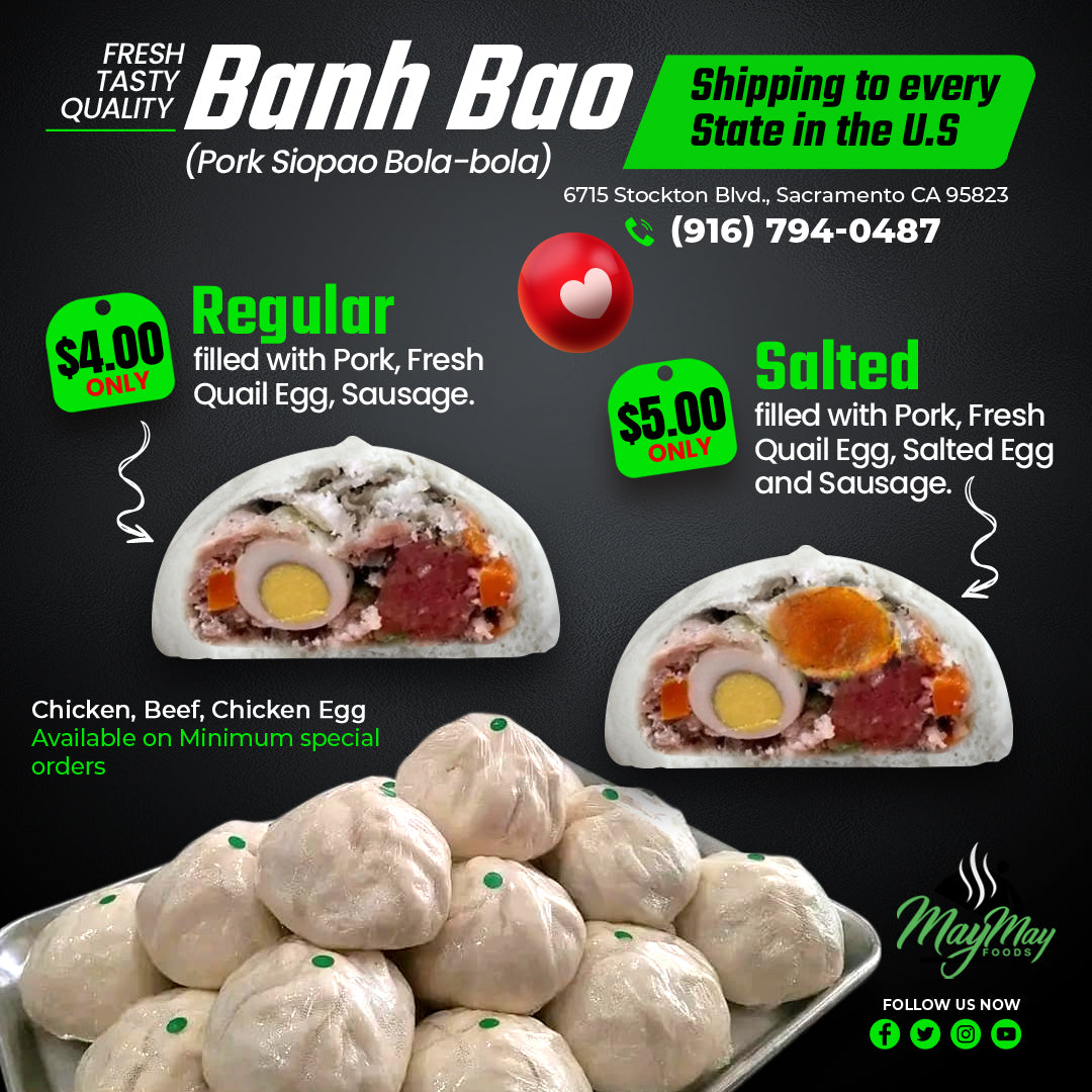 Salted Bao - Siopao Bola Bola with a Salted Egg - Bánh bao Trứng Muối