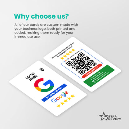 Custom NFC/QR Tap Cards Complete Set for Google / Yelp / Facebook - COMPLETE SET